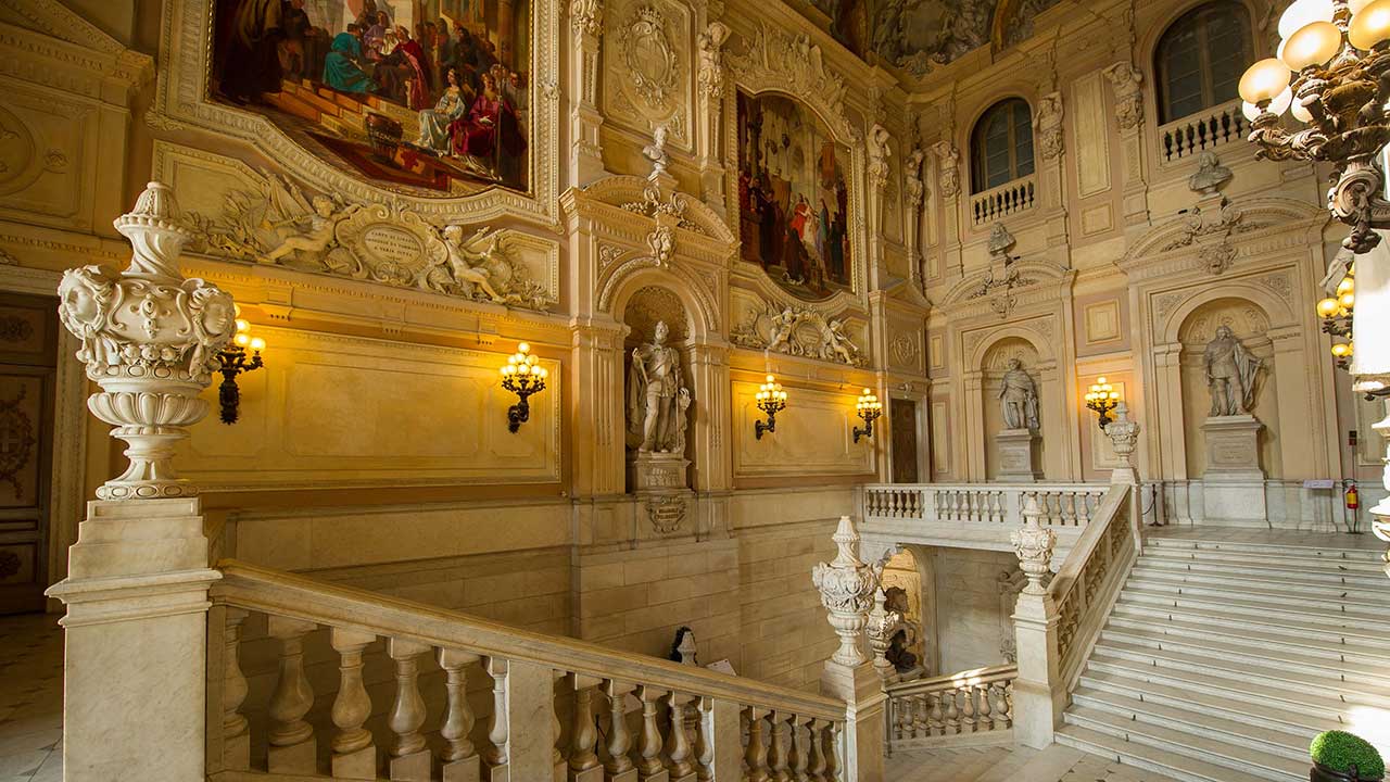Royal Museums of Turin - Royal Palace - Interior with the Royal staircase - Piedmont - Italy